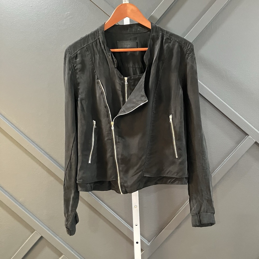 BlankNYC Jacket Women Size Small Black Lightweight Moto Asymmetrical Zip